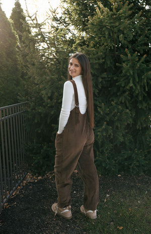 Cord Jumpsuit, Brown