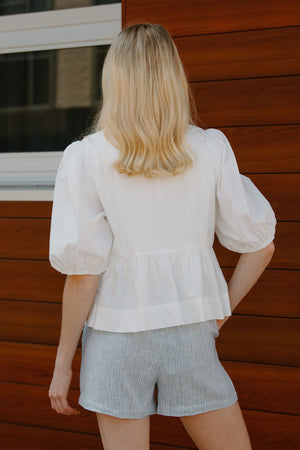 Bow Front Top, White