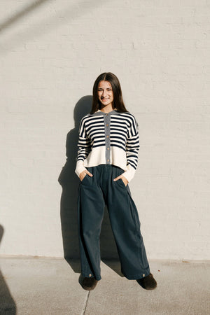 Wide Leg Pants, Charcoal