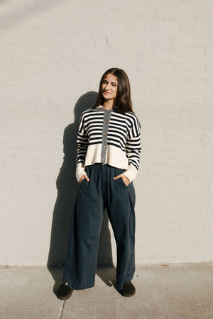 Wide Leg Pants, Charcoal