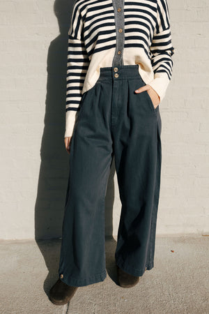 Wide Leg Pants, Charcoal