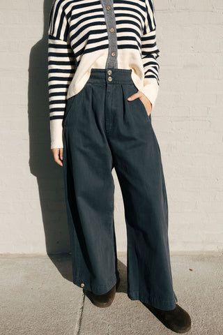 Wide Leg Pants, Charcoal *final sale*