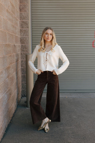 Wide Leg Cords, Brown *final sale*