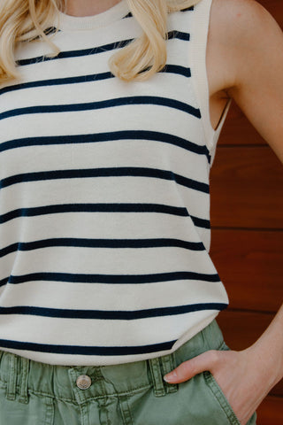 Elsa Tank, Navy Stripe