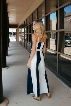 Navy Stripe Jumpsuit