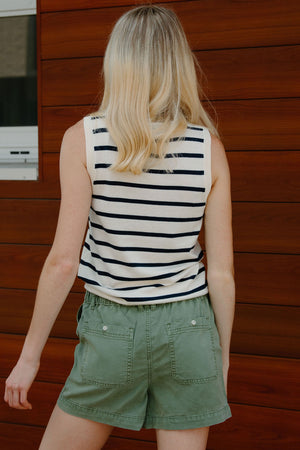 Elsa Tank, Navy Stripe