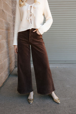 Wide Leg Cords, Brown