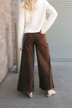 Wide Leg Cords, Brown