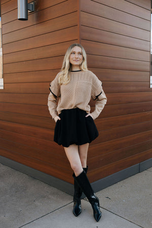 Ruffle Sweater, Brown