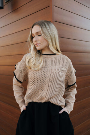 Ruffle Sweater, Brown