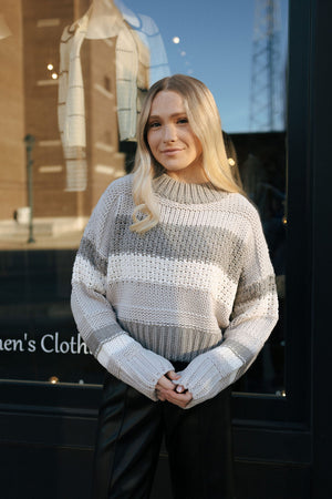 Gray Stripe Sweater