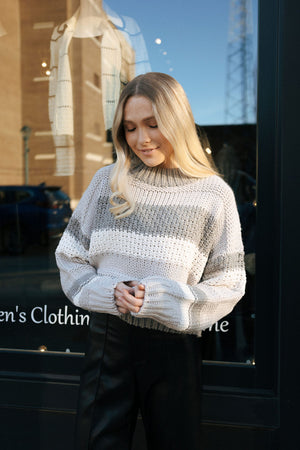 Gray Stripe Sweater