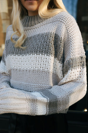 Gray Stripe Sweater