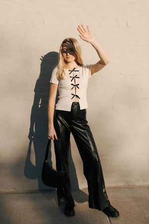 Faux Leather Black Pants