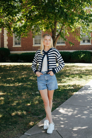 Navy Stripe Cardigan *final sale