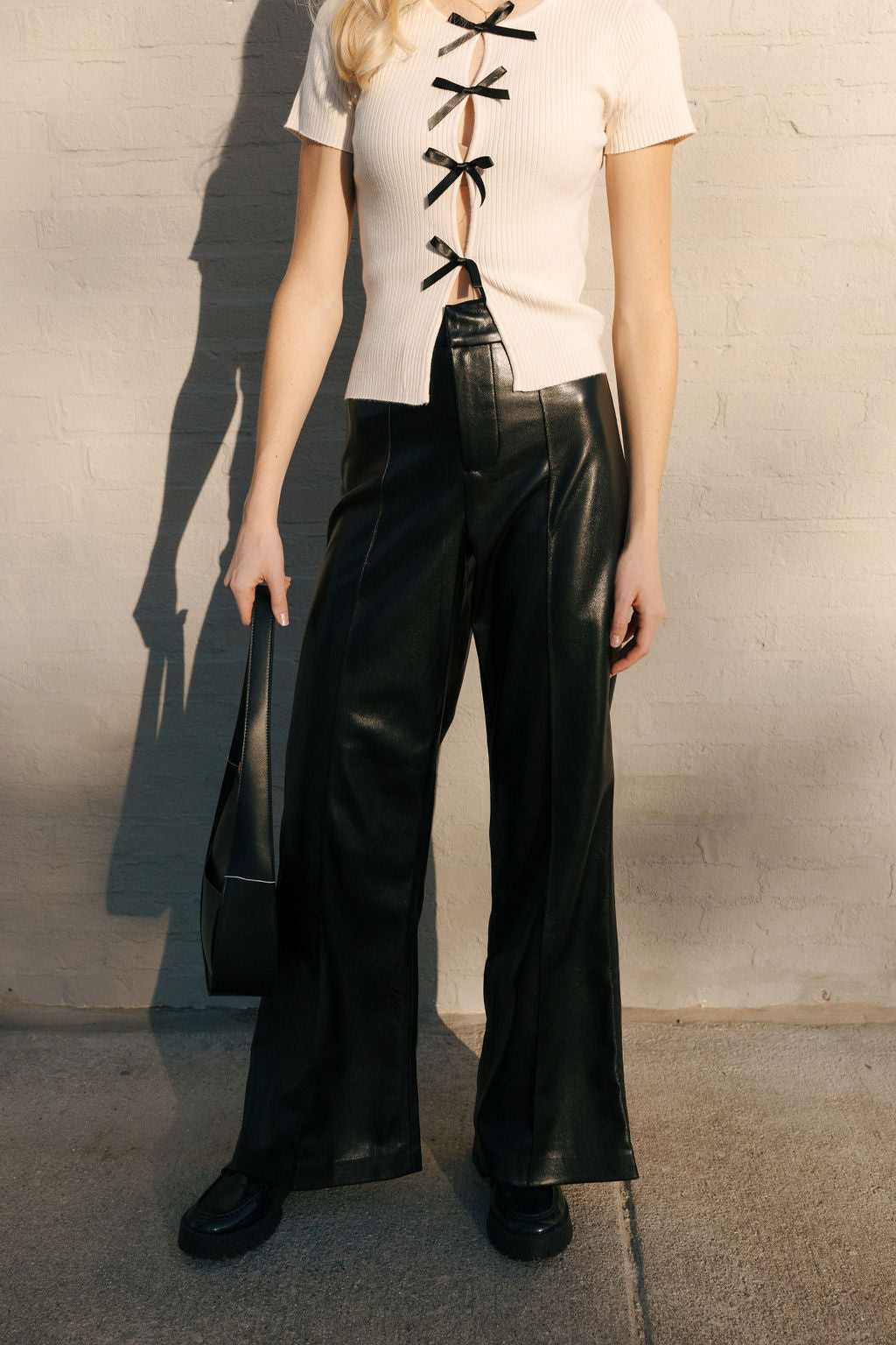 Faux Leather Black Pants