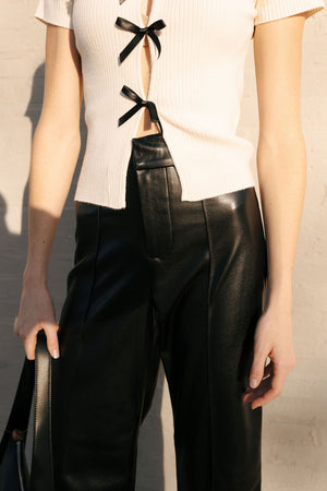 Faux Leather Black Pants