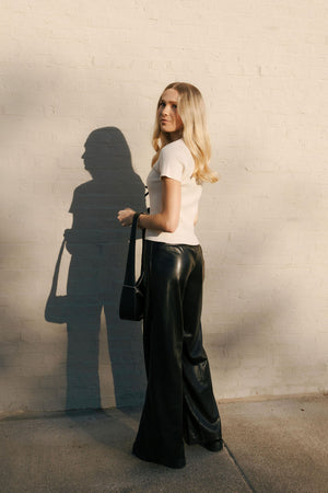 Faux Leather Black Pants