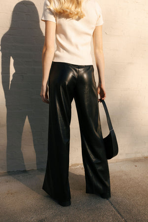 Faux Leather Black Pants