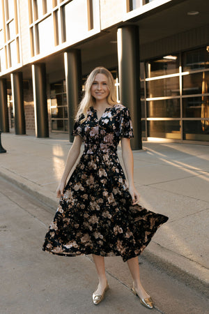 Velvet Floral Dress