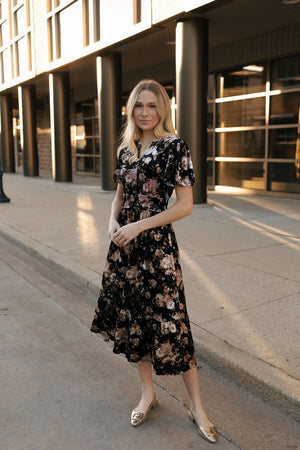 Velvet Floral Dress