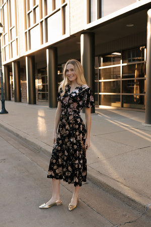 Velvet Floral Dress