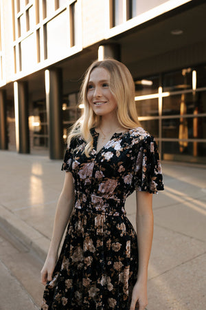 Velvet Floral Dress