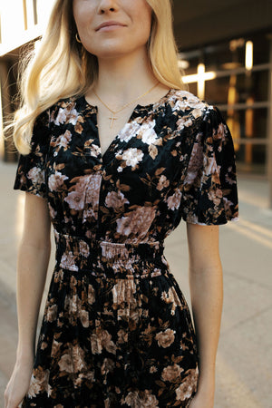 Velvet Floral Dress