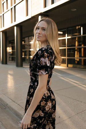 Velvet Floral Dress