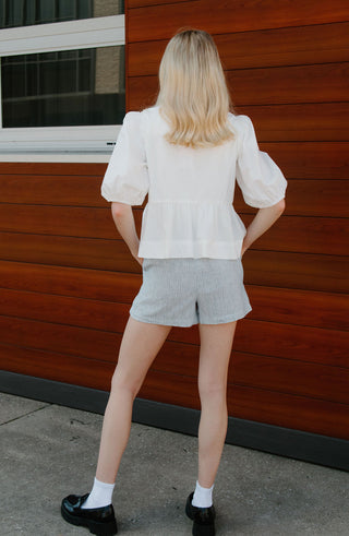 Bow Front Top, White