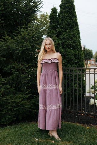 Bow Maxi Dress, Dusty Purple *final sale*