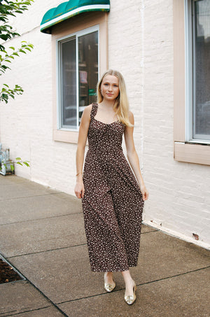 Floral Jumpsuit, Brown