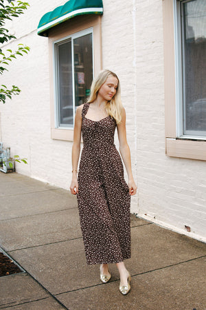 Floral Jumpsuit, Brown