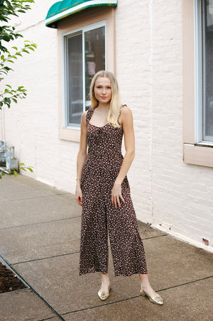 Floral Jumpsuit, Brown