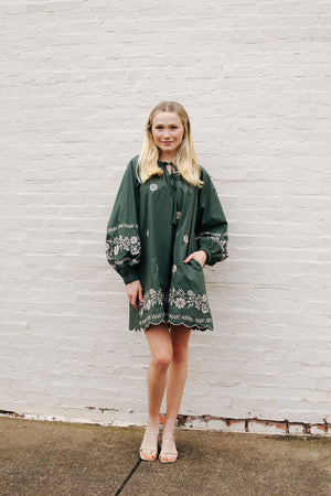 Embroidered Dress, Green