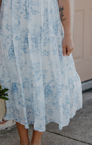Fruit Blossom Dress, Blue