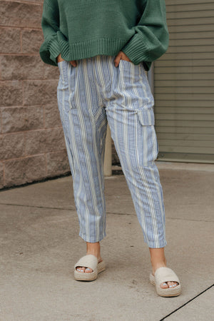 Stripe Pants, Blue