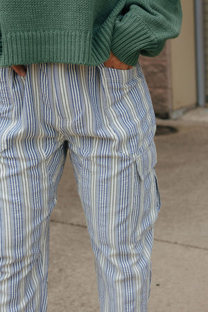 Stripe Pants, Blue