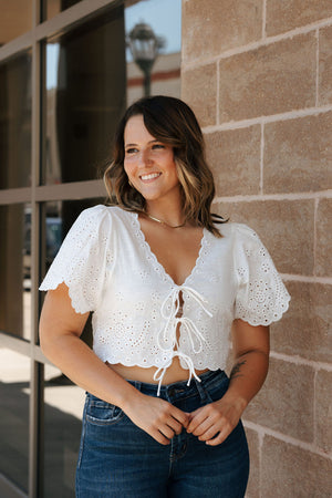 Eyelet Crop Top