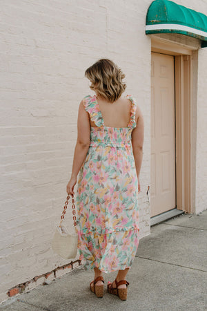 Watercolor Floral Strappy Dress