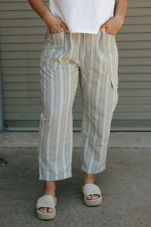 Stripe Pants, Olive