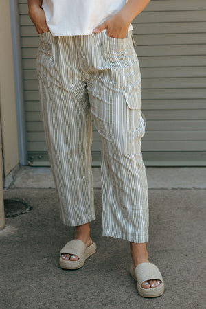 Stripe Pants, Olive