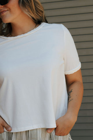 Knotted Tee, White *final sale*