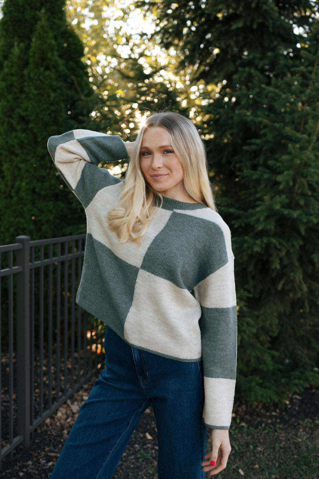 Rosi Blocked Sweater, Palm Green by Z Supply