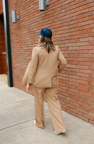 Pinstripe Trousers, Tan *final sale*