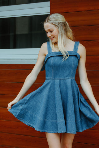 Tie Strap Denim Dress