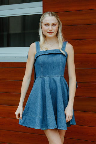 Tie Strap Denim Dress