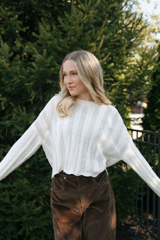 Ivory Crochet Sweater *final sale*