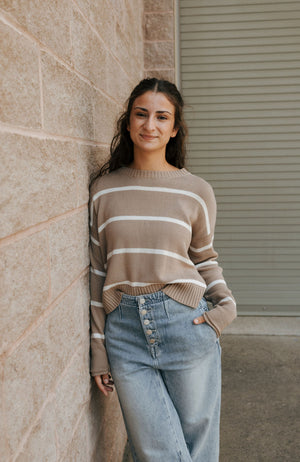 Sienna Stripe Sweater, Latte by Z Supply