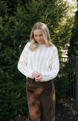 Ivory Crochet Sweater *final sale*